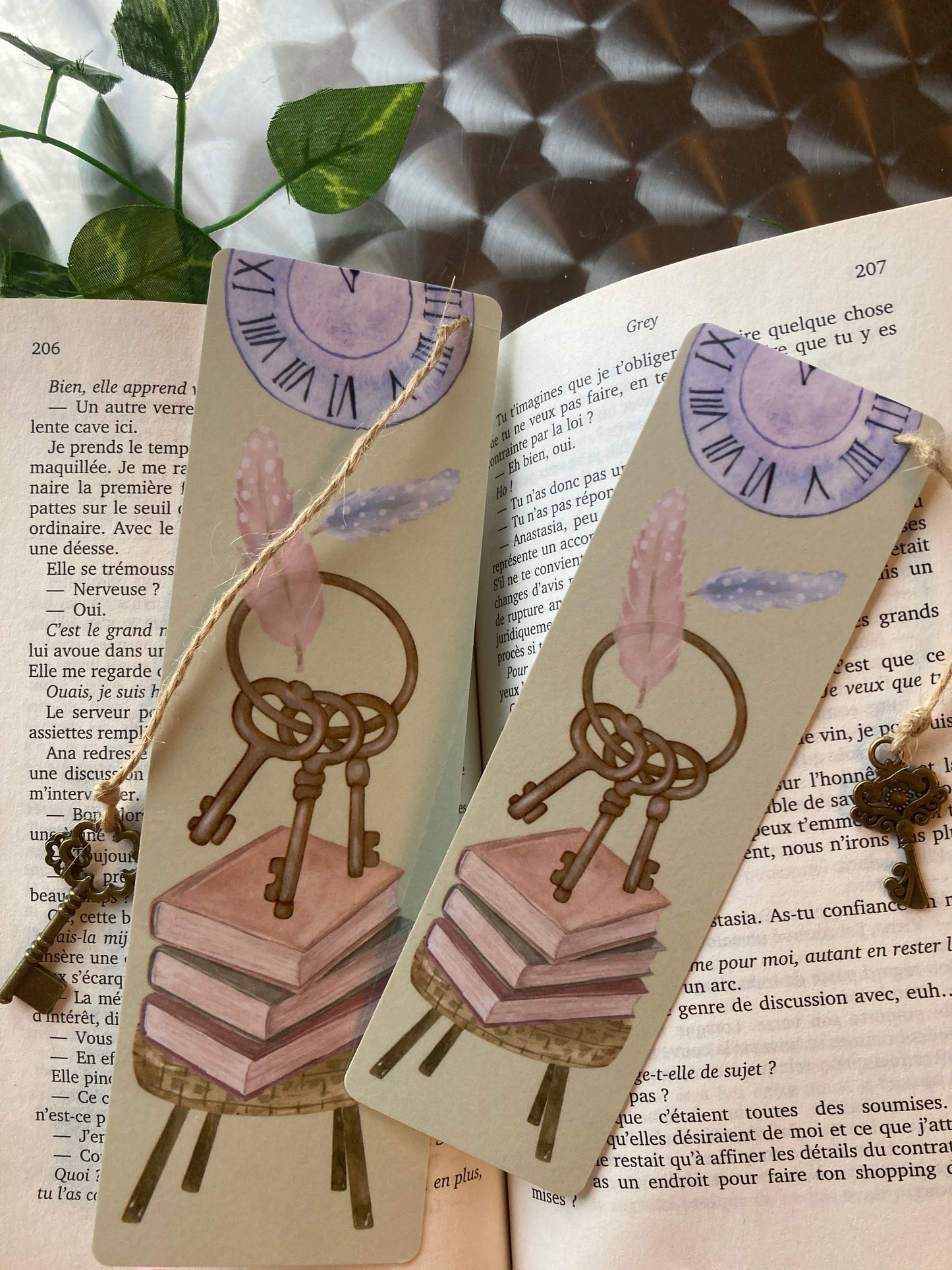 Marque-pages orné clé OUVREZ VOS LECTURES