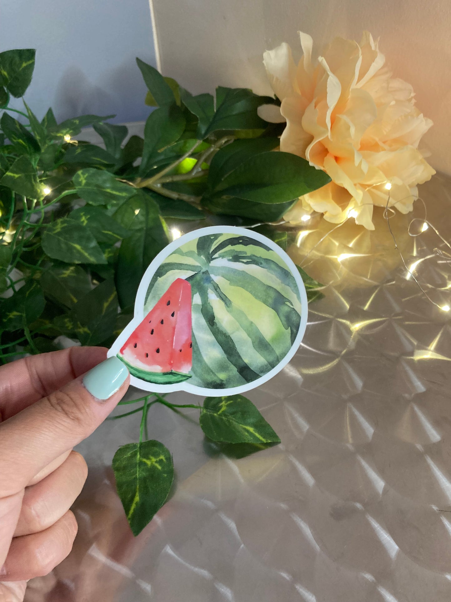 LOT 4 STICKERS 8 cm  Fruits d'été
