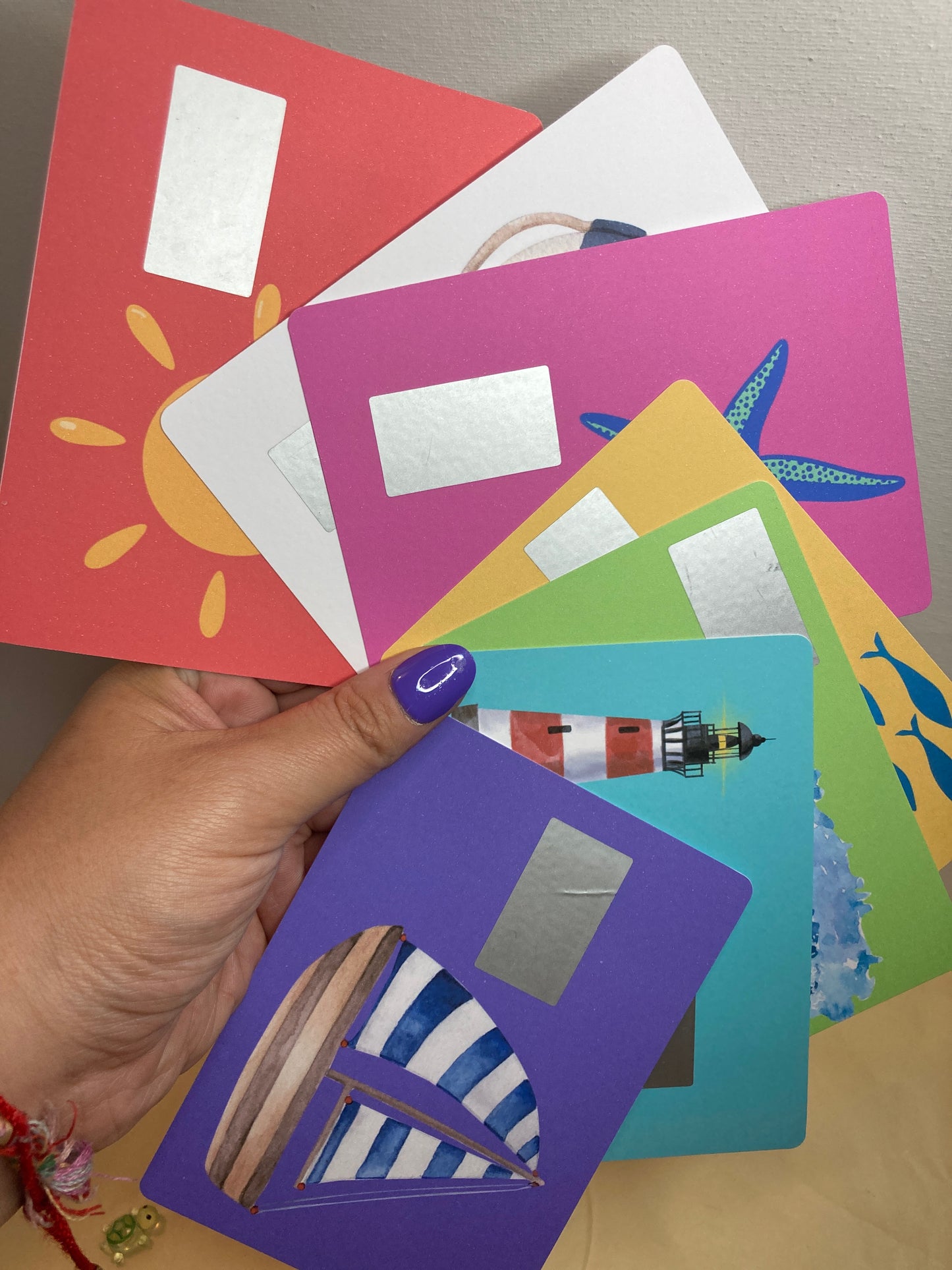 7 CARTES POSITIVES À GRATTER MER