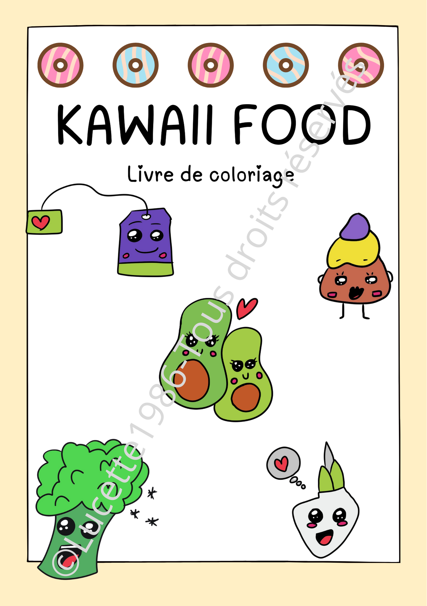 📒 COLORIAGE KAWAII FOOD A5: 28 dessins à croquer ! 🎨🍔
