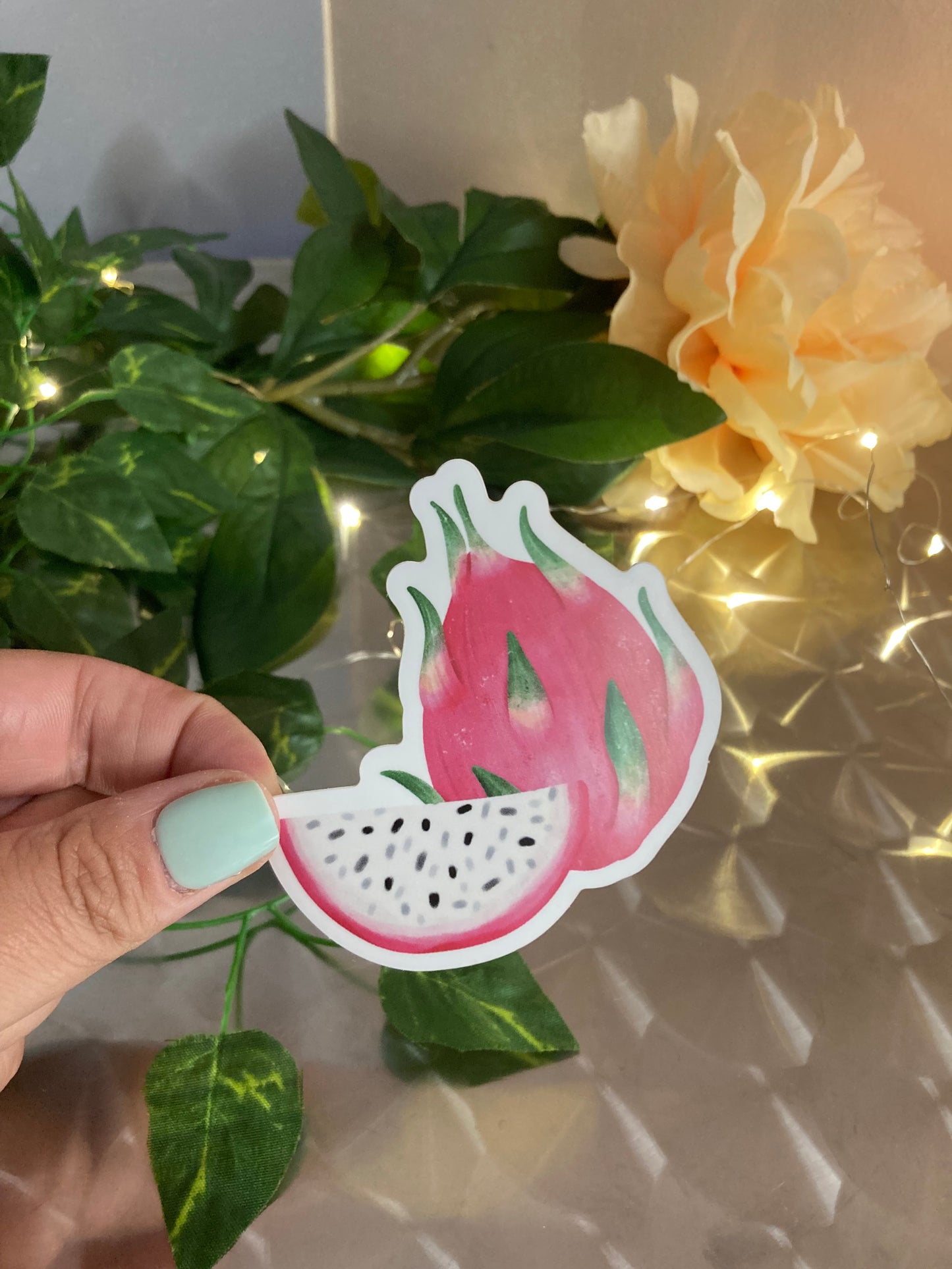 LOT 4 STICKERS 8 cm  Fruits d'été