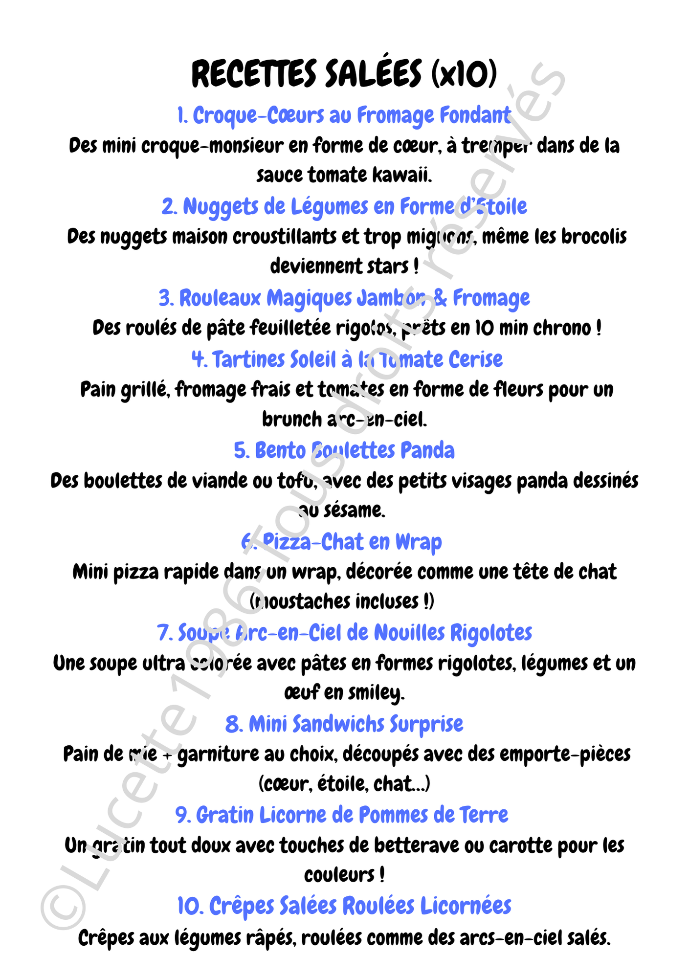 BLOC 30 RECETTES