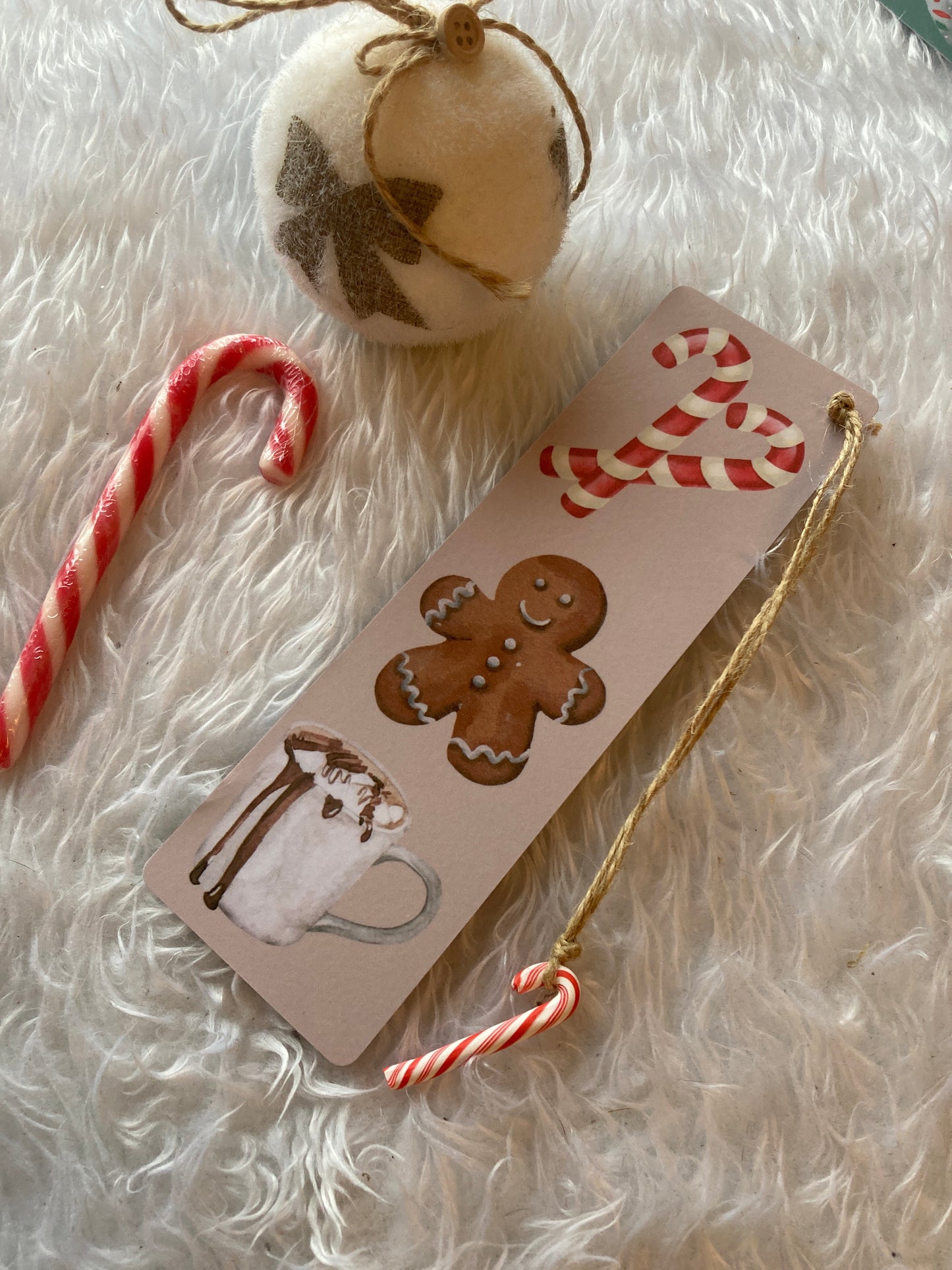 Marque-pages orné sucre d’orge  DOUCEUR DES FÊTES