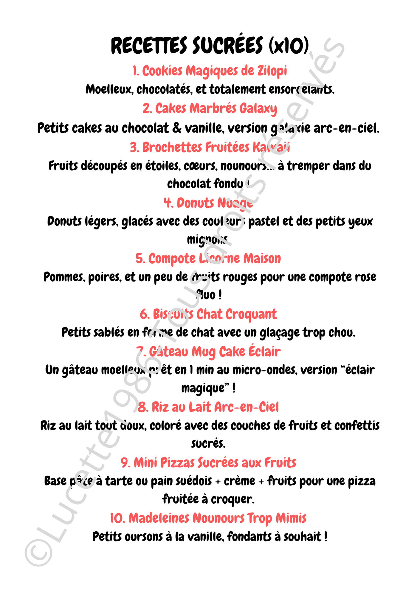 BLOC 30 RECETTES