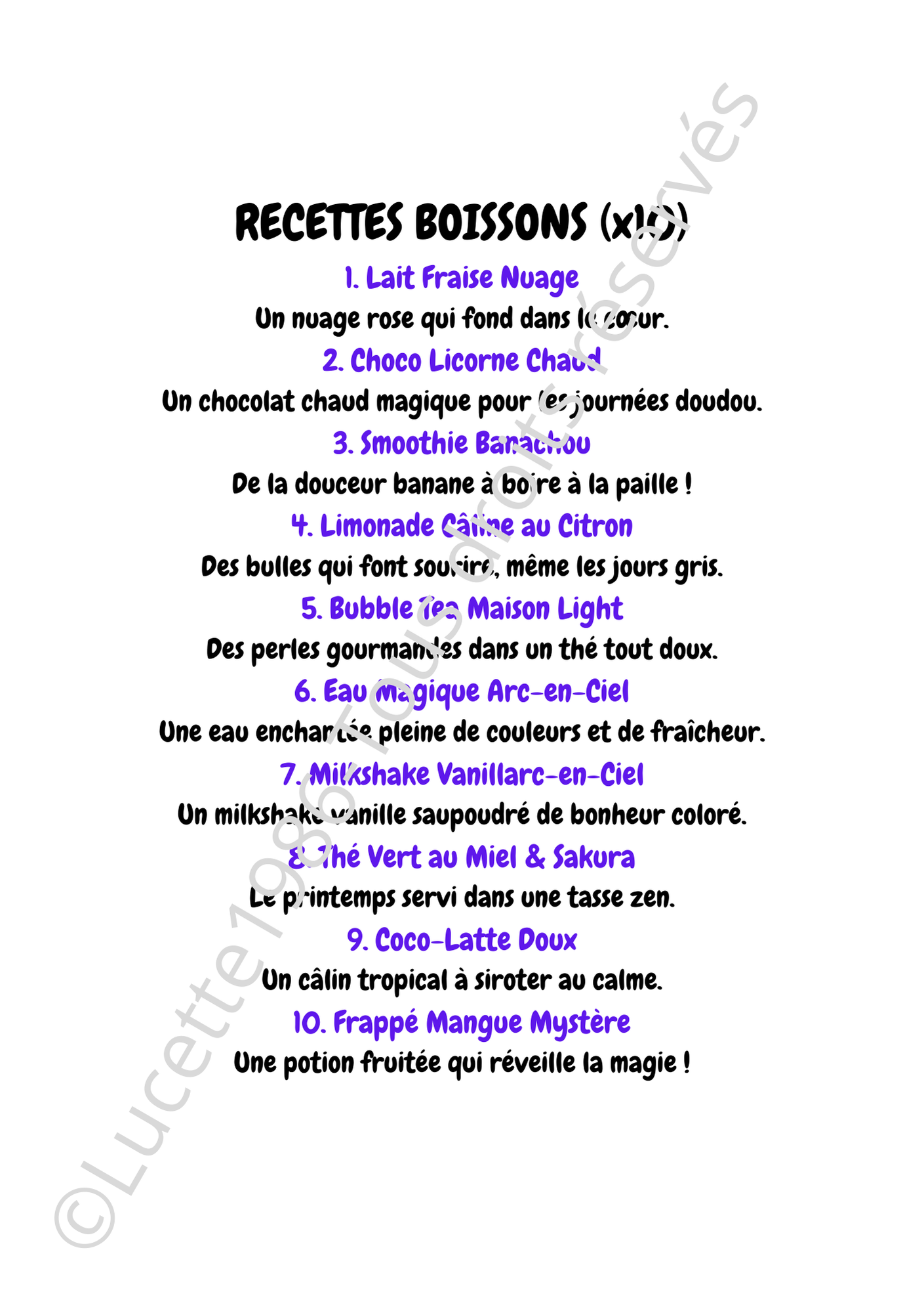 BLOC 30 RECETTES