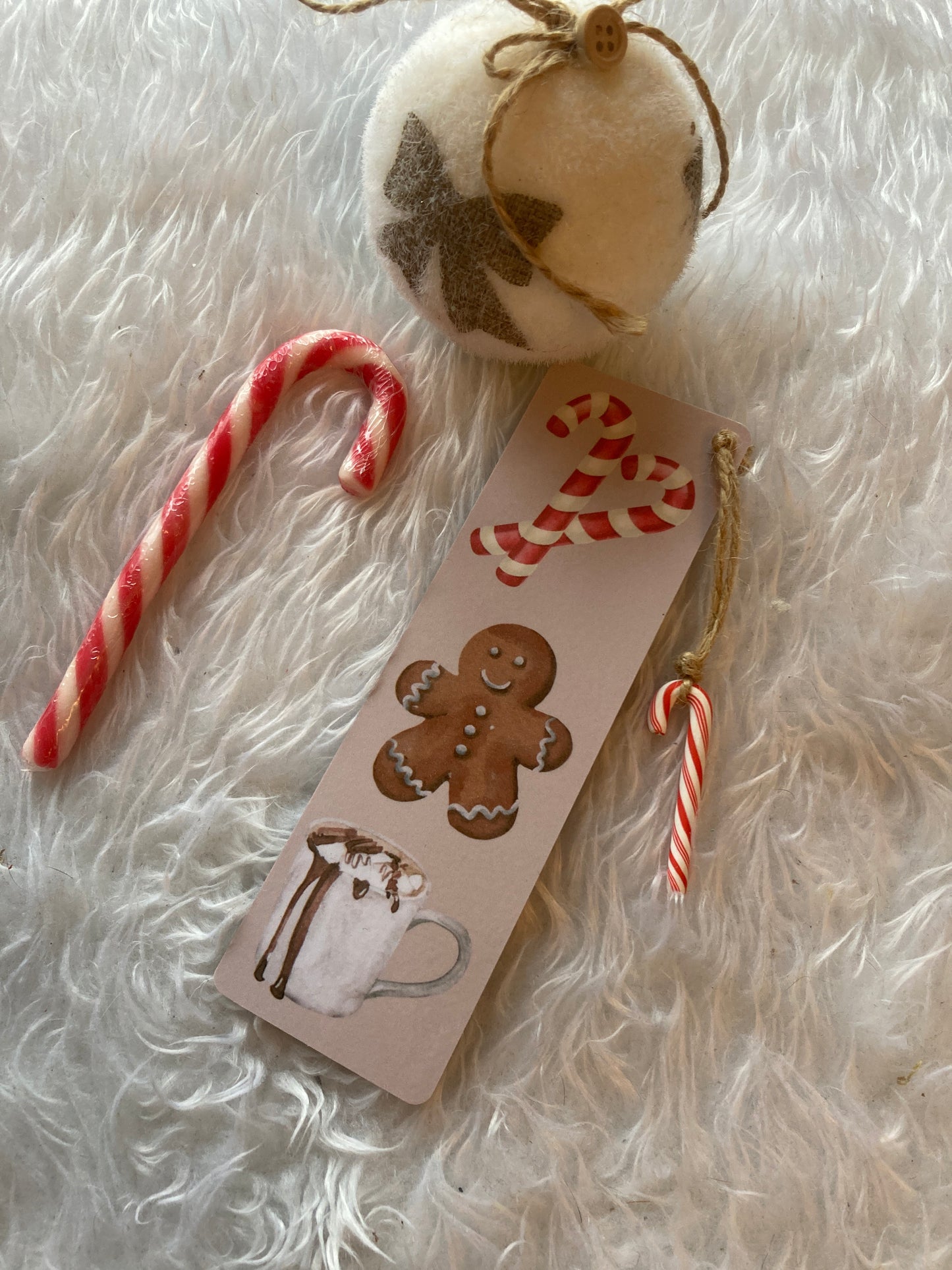 Marque-pages orné sucre d’orge  DOUCEUR DES FÊTES