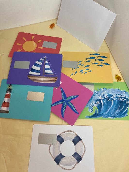 7 CARTES POSITIVES À GRATTER MER