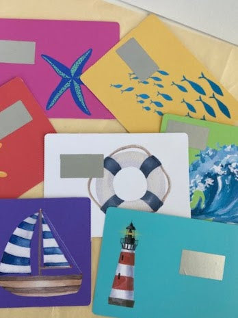 7 CARTES POSITIVES À GRATTER MER