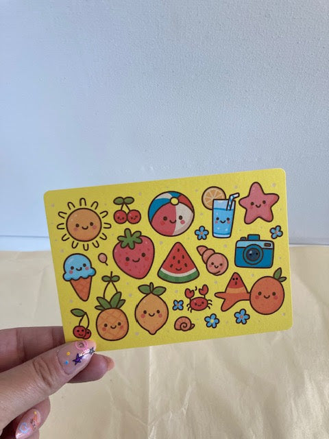 CARTE POSTALE FRUITS ET VACANCES
