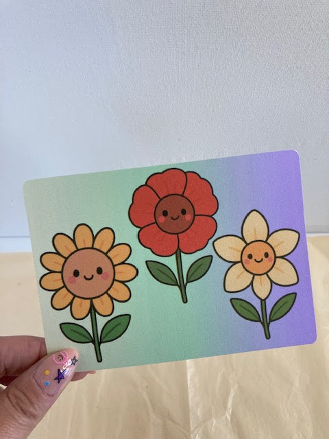 CARTE FLEURS HEUREUSES